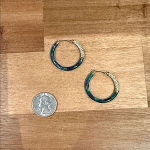 NWOT LOFT Green Hoop Earrings
